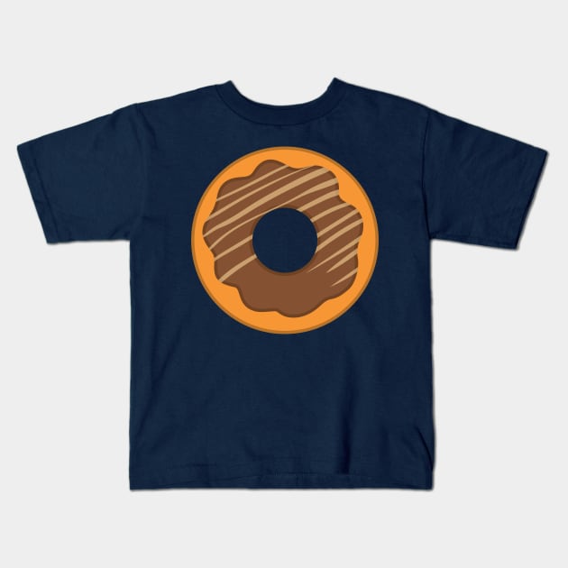 Chocolate Frosting Orange Donut Kids T-Shirt by InkyArt